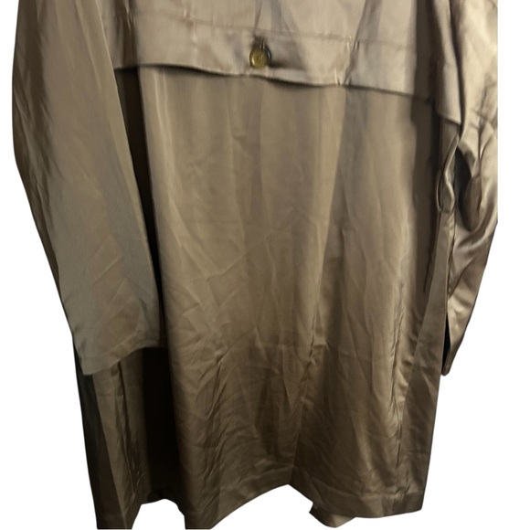 Rebdolls Plus Size 2X Satin Wide Lapel Duster Coat - Brown - Picture 10 of 13